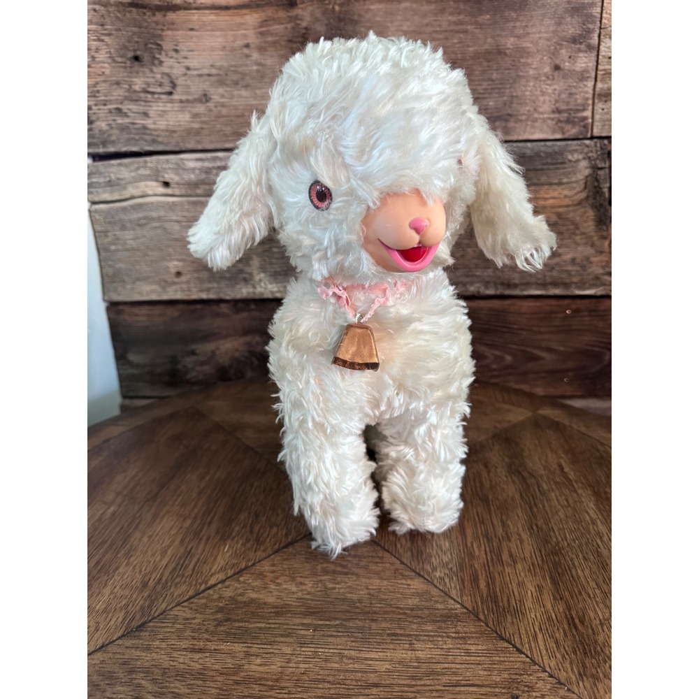 Vintage 1950s Gund J Swedlin Rubber Face Lamb Plush Sheep White Kitsch Tagged - Picture 1 of 11